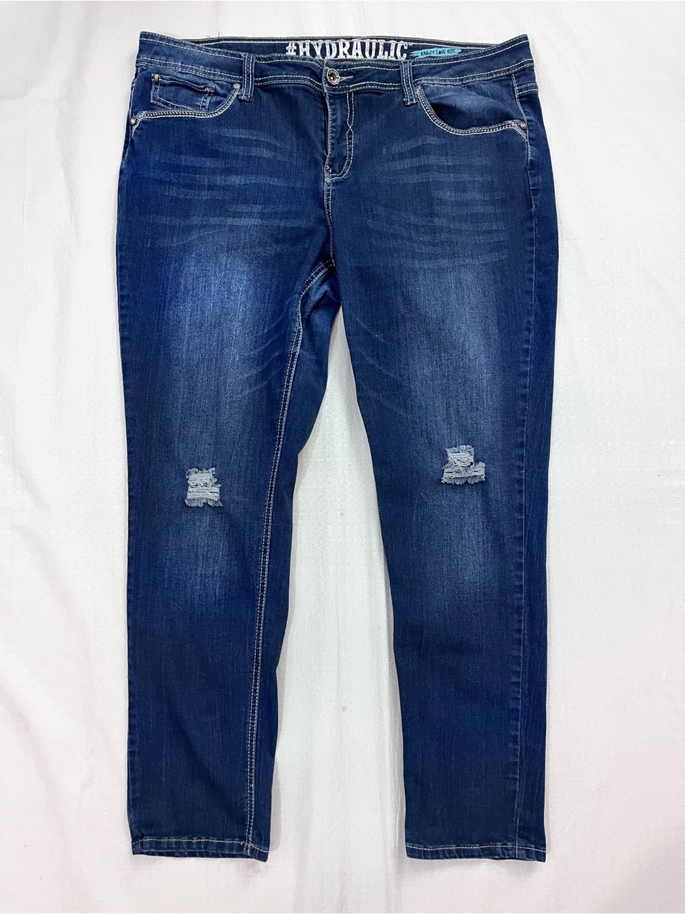 Hydraulic Women’s Dark Blue Distressed Mid-Rise Jeans size 22